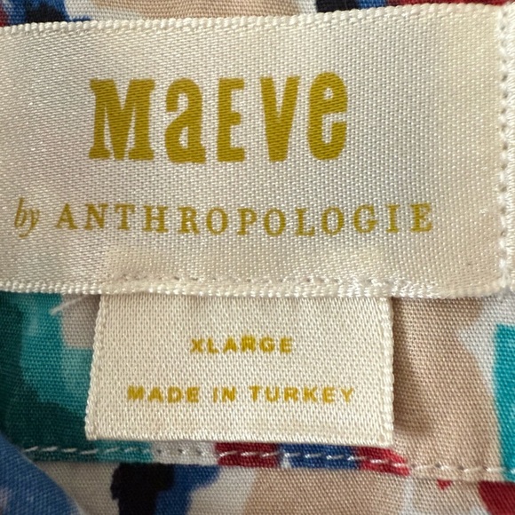 Anthropologie Maeve The Bettina Cotton Tiered Midi Shirt Dress Size XL - Picture 6 of 12